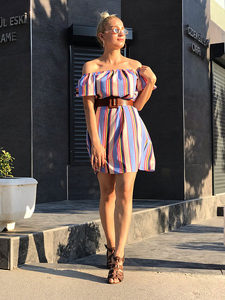 Zara Madonna yaka şık elbise ŞOK FİYAT 