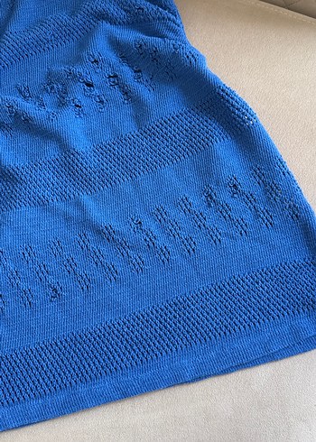 Mavi Örgü plaj elbisesi - Görsel 4