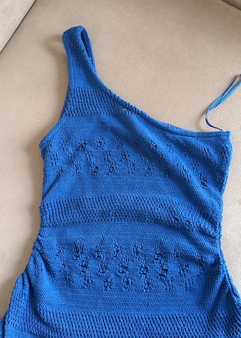 Mavi Örgü plaj elbisesi - Görsel 3
