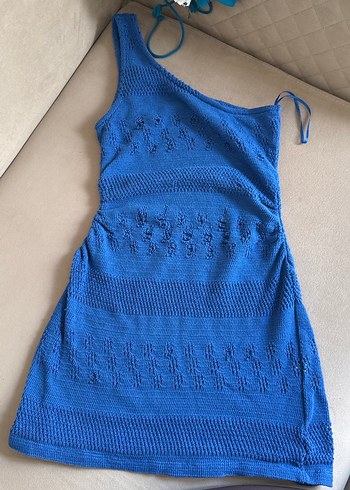 Mavi Örgü plaj elbisesi - Görsel 2