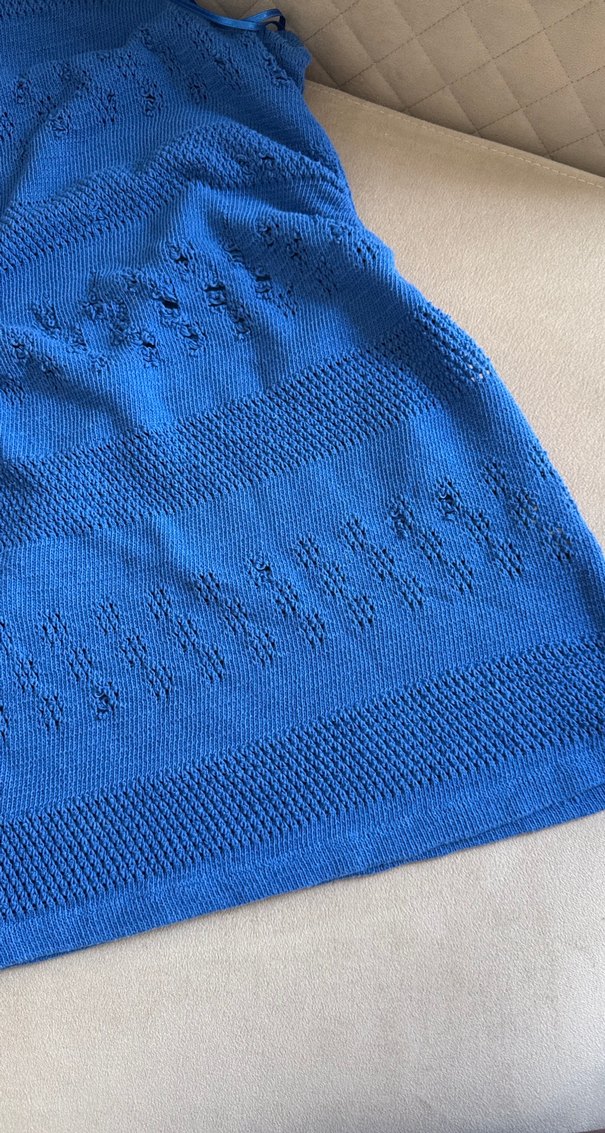 Mavi Örgü plaj elbisesi - Görsel 4