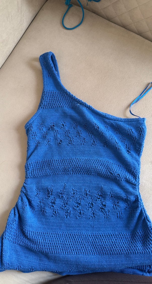 Mavi Örgü plaj elbisesi - Görsel 3