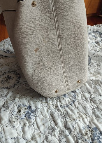 Beden orijinal nine west Beyaz Deri Kemerli Kadın Çanta