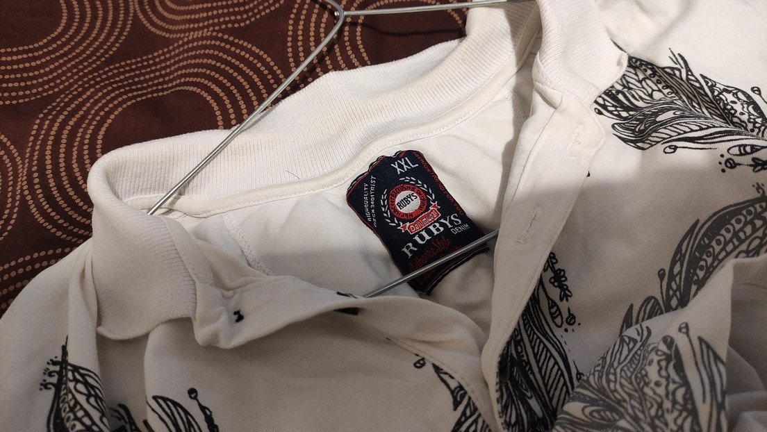 Desenli Beyaz Erkek Polo Tişört - Görsel 3