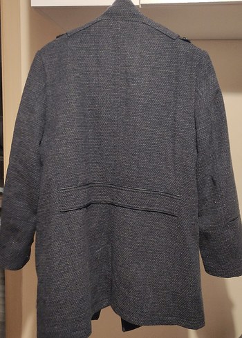 Gri Midi Boy Erkek kaban Ceket Düğmeli - Görsel 5