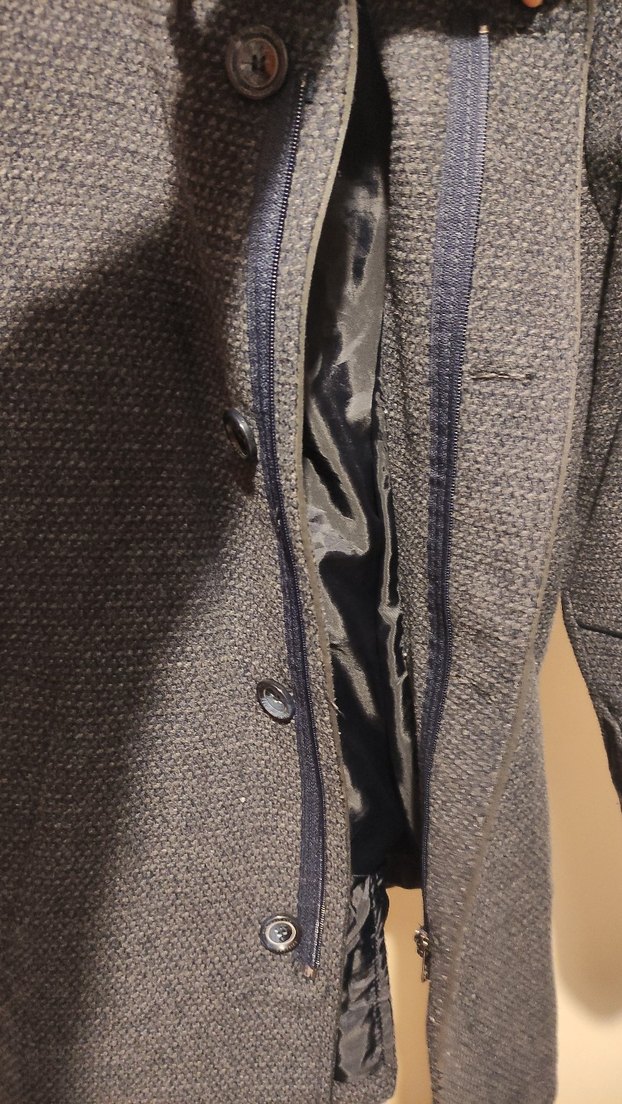 Gri Midi Boy Erkek kaban Ceket Düğmeli - Görsel 3