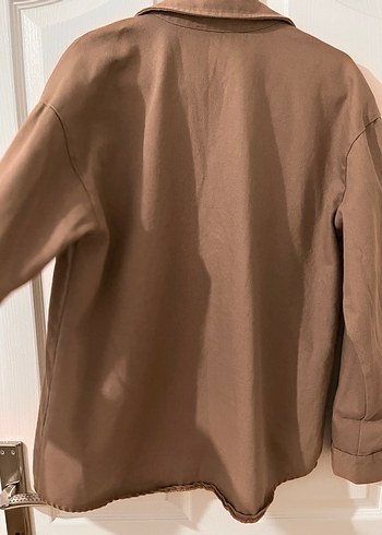 Düğmeli Kahverengi Kadın Gömlek Ceket - Görsel 2