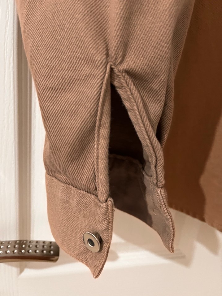 Düğmeli Kahverengi Kadın Gömlek Ceket - Görsel 3