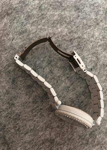 Beyaz Kadın Kol Saati Kristal Detaylı - Görsel 7