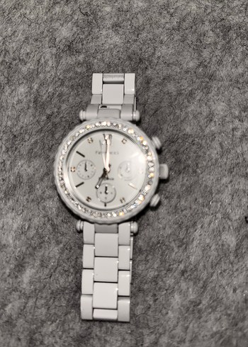 Beyaz Kadın Kol Saati Kristal Detaylı - Görsel 9