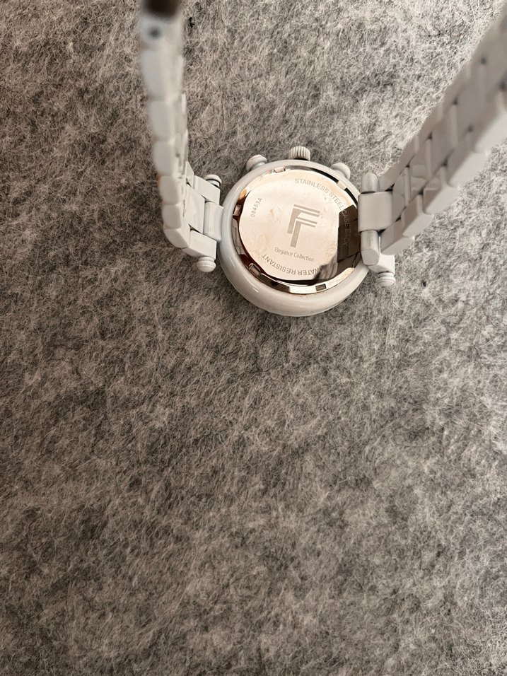 Beyaz Kadın Kol Saati Kristal Detaylı - Görsel 5