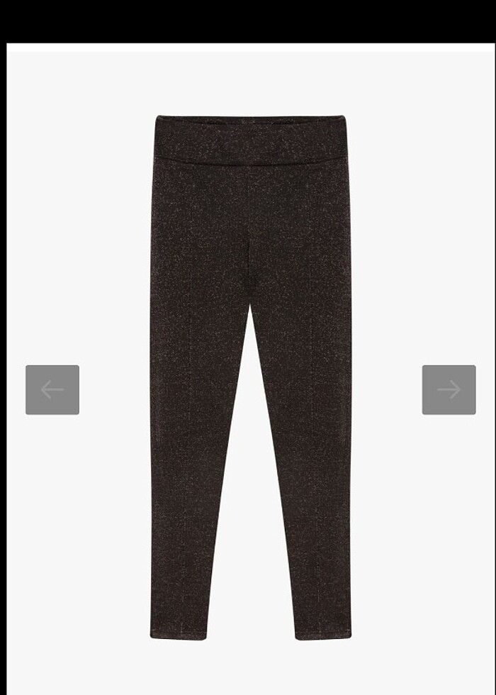 TWİST Simli Örme Kahverengi Tayt Pantolon - Görsel 2