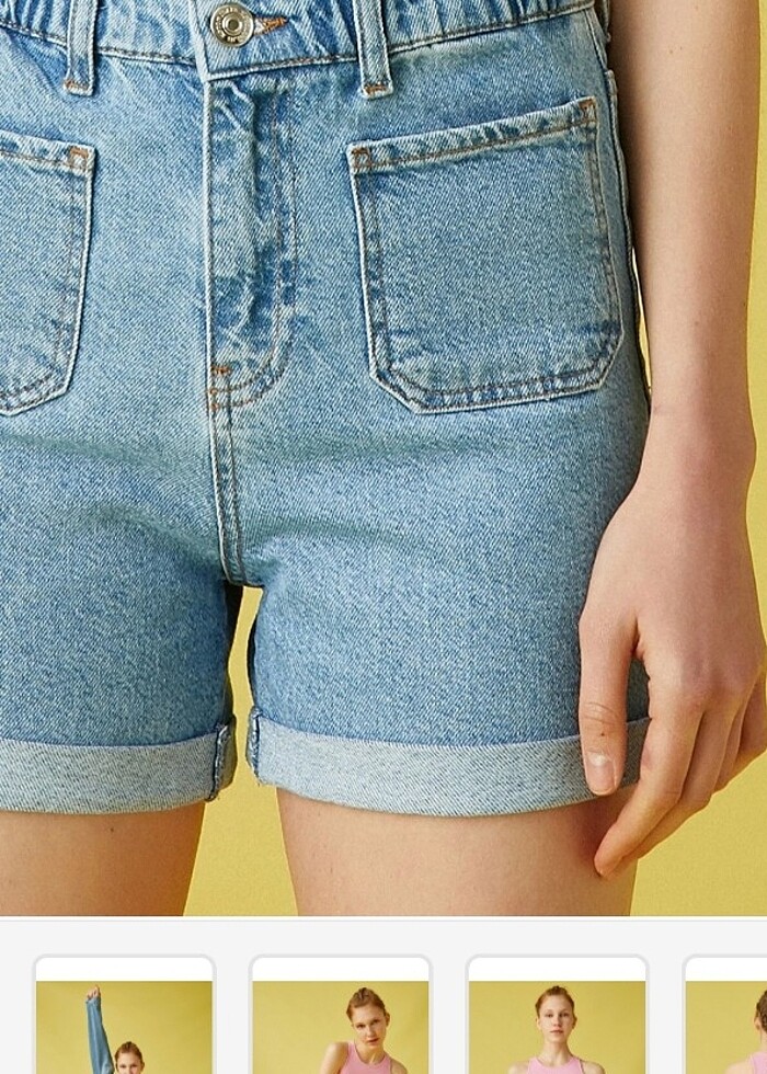 KOTON YÜKSEK BEL JEAN ŞORT - Görsel 2