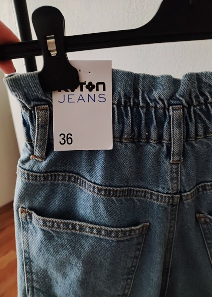 KOTON YÜKSEK BEL JEAN ŞORT - Görsel 3