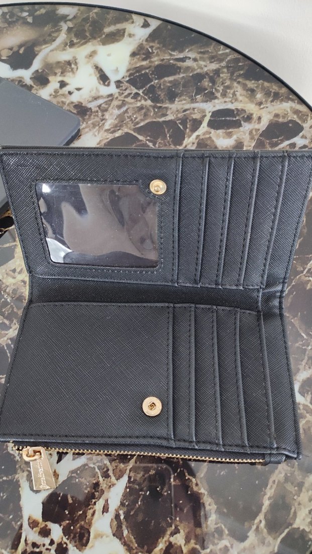 Deri Fermuarlı Siyah Kadın Cüzdanı - Görsel 3