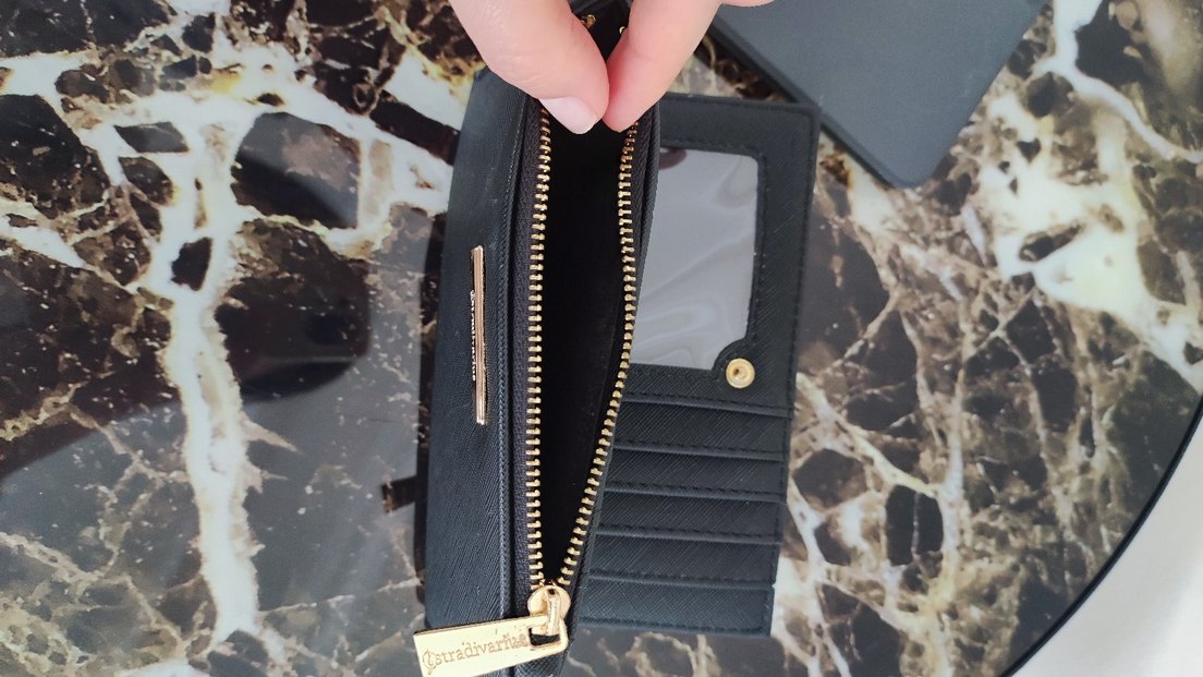 Deri Fermuarlı Siyah Kadın Cüzdanı - Görsel 4