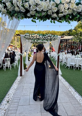 Cengiz aktürk Siyah Uzun Abiye Elbise - Görsel 5