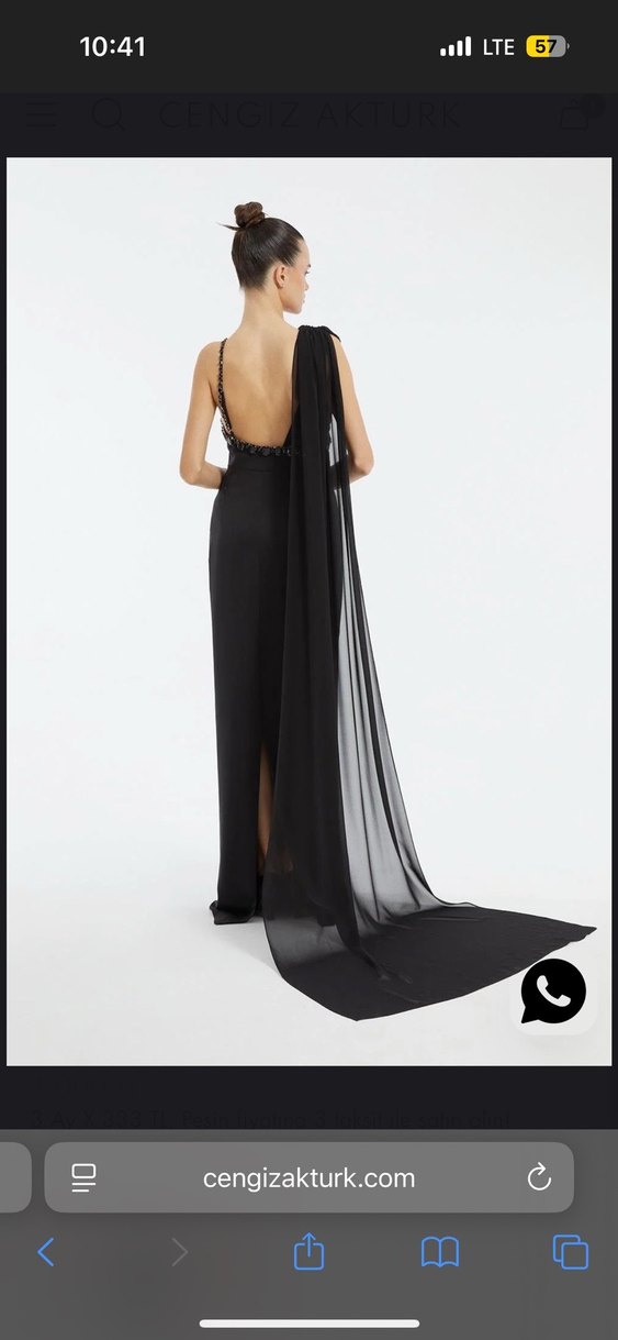 Cengiz aktürk Siyah Uzun Abiye Elbise - Görsel 4