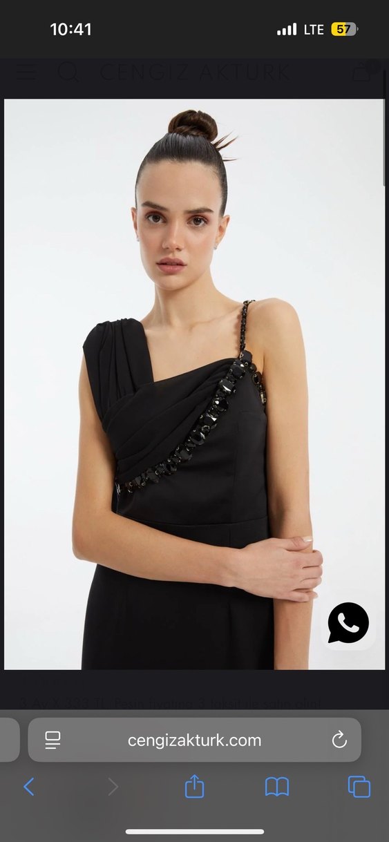 Cengiz aktürk Siyah Uzun Abiye Elbise - Görsel 2