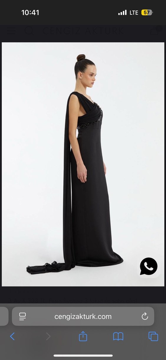 Cengiz aktürk Siyah Uzun Abiye Elbise - Görsel 3
