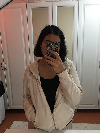 m Beden ten rengi Renk Pudra pembesi H&M sweatshirt.