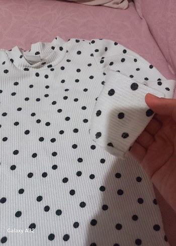 Kız Çocuk Beyaz Puantiyeli Uzun Kollu Balıkçı Yaka - Görsel 4