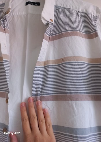 Pamuklu Düğmeli Erkek Kısa Kollu Gömlek - Görsel 3