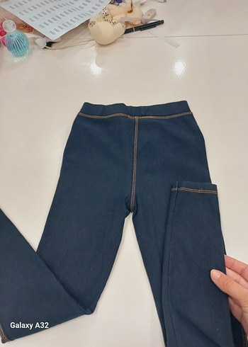 Kızlar için Lacivert Elastik Bel Denim Pantolon - Görsel 6