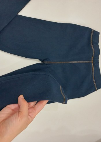 Kızlar için Lacivert Elastik Bel Denim Pantolon - Görsel 7