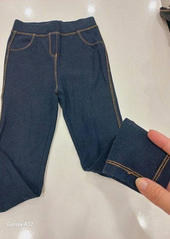 Kızlar için Lacivert Elastik Bel Denim Pantolon - Görsel 3