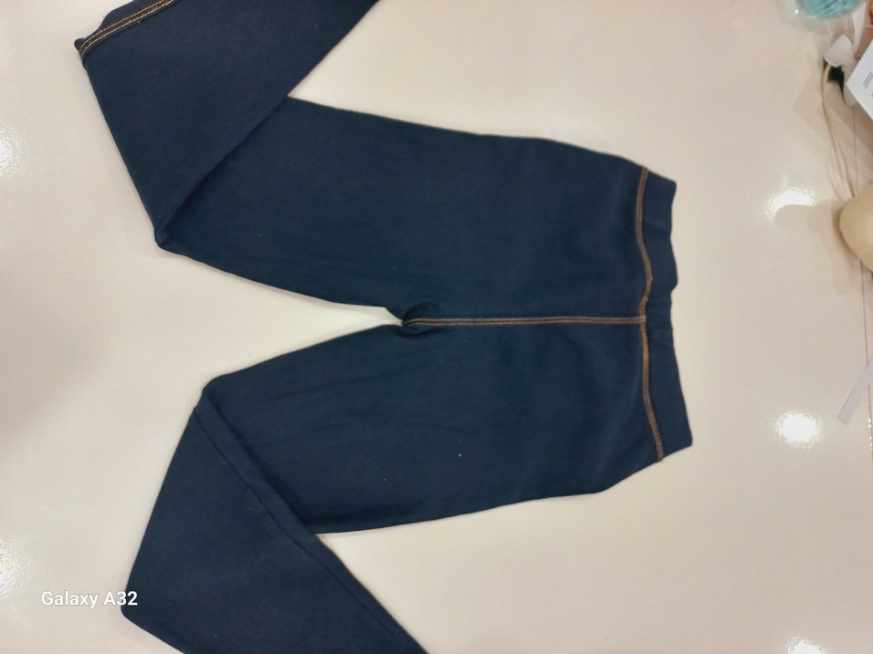 Kızlar için Lacivert Elastik Bel Denim Pantolon - Görsel 5