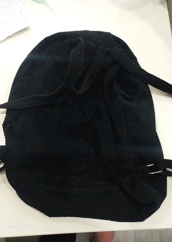 Siyah Süet Fermuarlı Kadın Sırt Çantası - Görsel 2