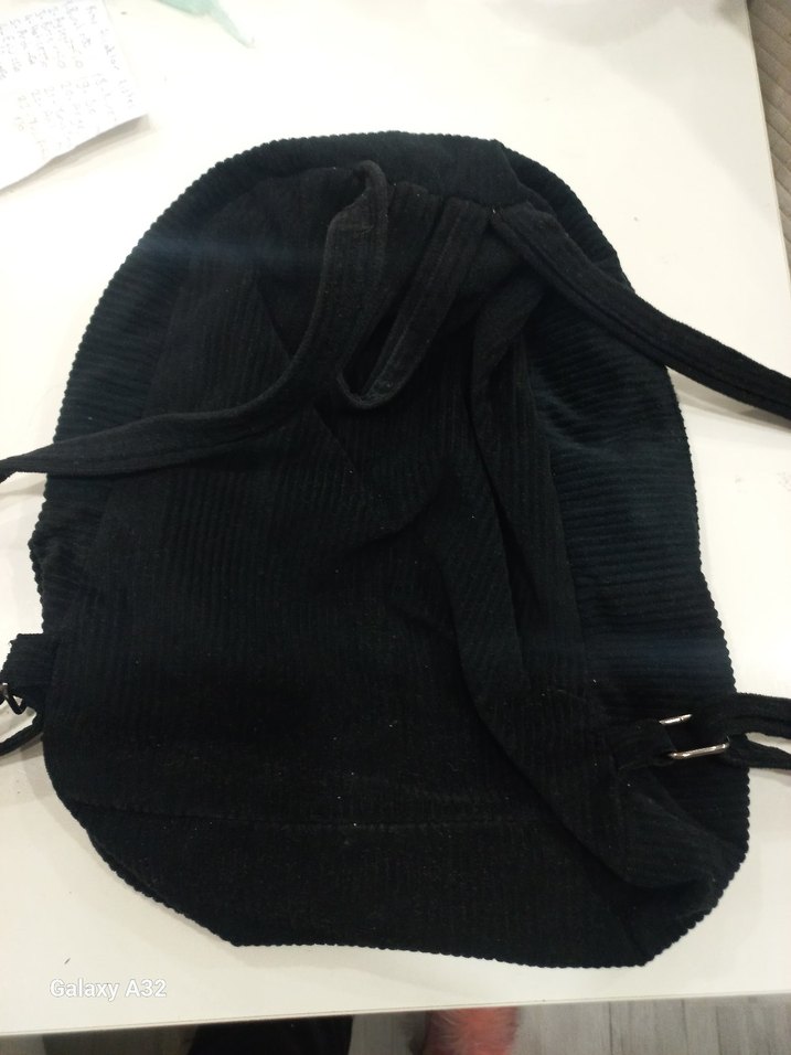 Siyah Süet Fermuarlı Kadın Sırt Çantası - Görsel 2