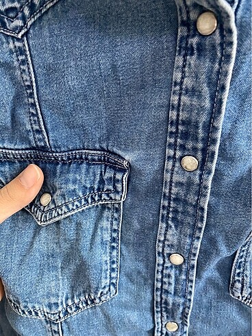 s Beden Mango jean gömlek