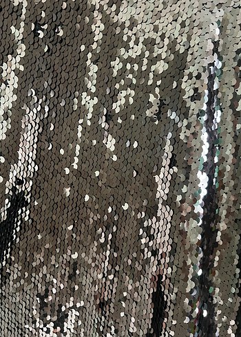 Gümüş Payetli Midi Boy Abiye Elbise - Görsel 3