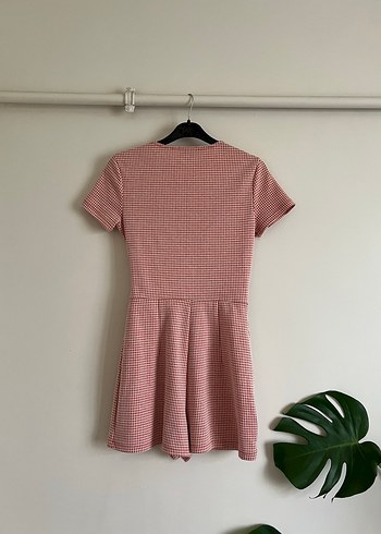 Kırmızı Kısa Kollu Kısa Tulum - Görsel 2