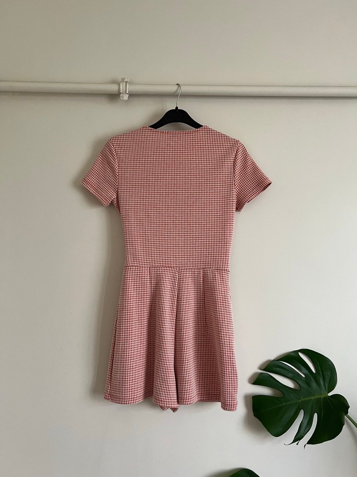 Kırmızı Kısa Kollu Kısa Tulum - Görsel 2