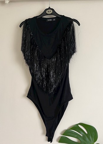 Püsküllü Siyah Çıtçıtlı Body - Görsel 2