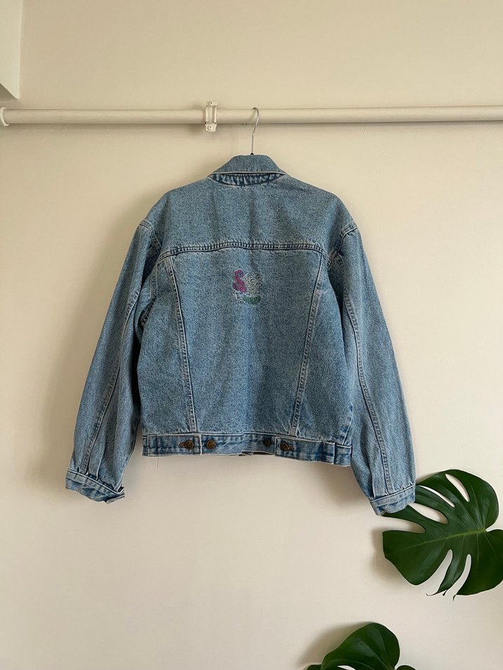 Nakış Detaylı Kot Ceket - Görsel 2