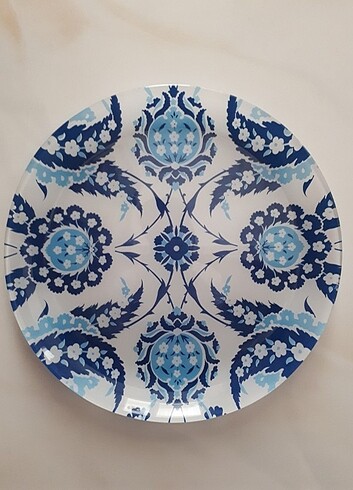 Paşabahçe marka çini desenli cam pasta tabağı 