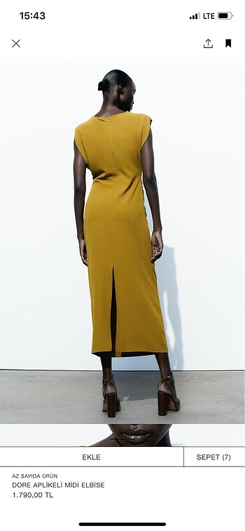 xs Beden Zara midi elbise
