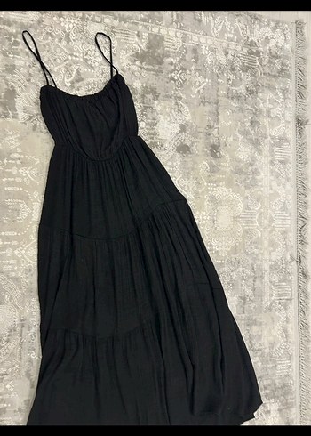 Siyah Bohem Uzun Elbise - Görsel 3