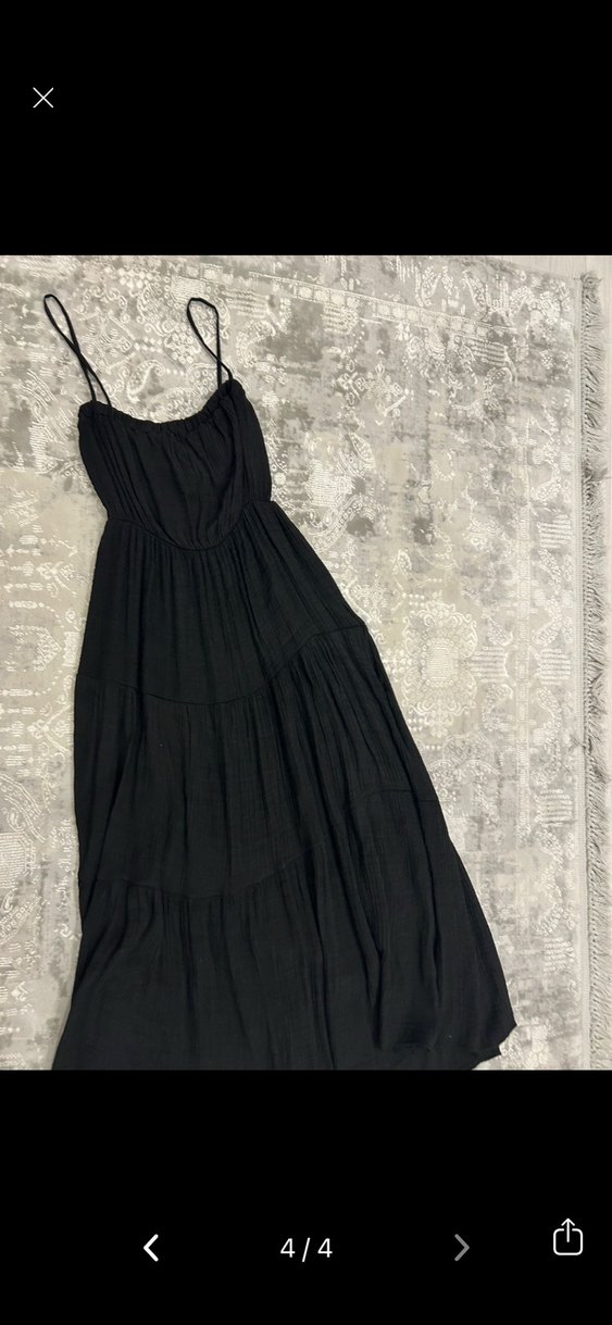 Siyah Bohem Uzun Elbise - Görsel 3