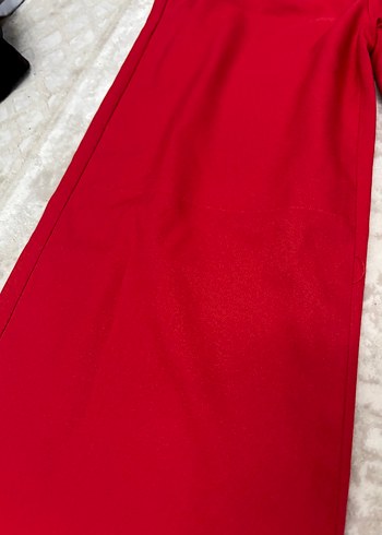 Kırmızı Kadın Kumaş Pantolon - Görsel 3