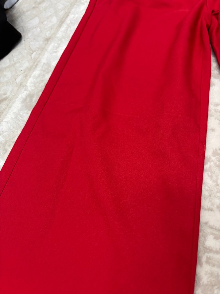 Kırmızı Kadın Kumaş Pantolon - Görsel 3