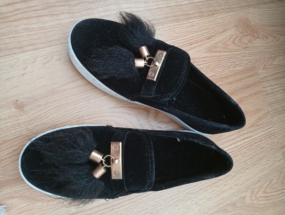 Siyah Süet Kadın Günlük ayakkabı - Görsel 3