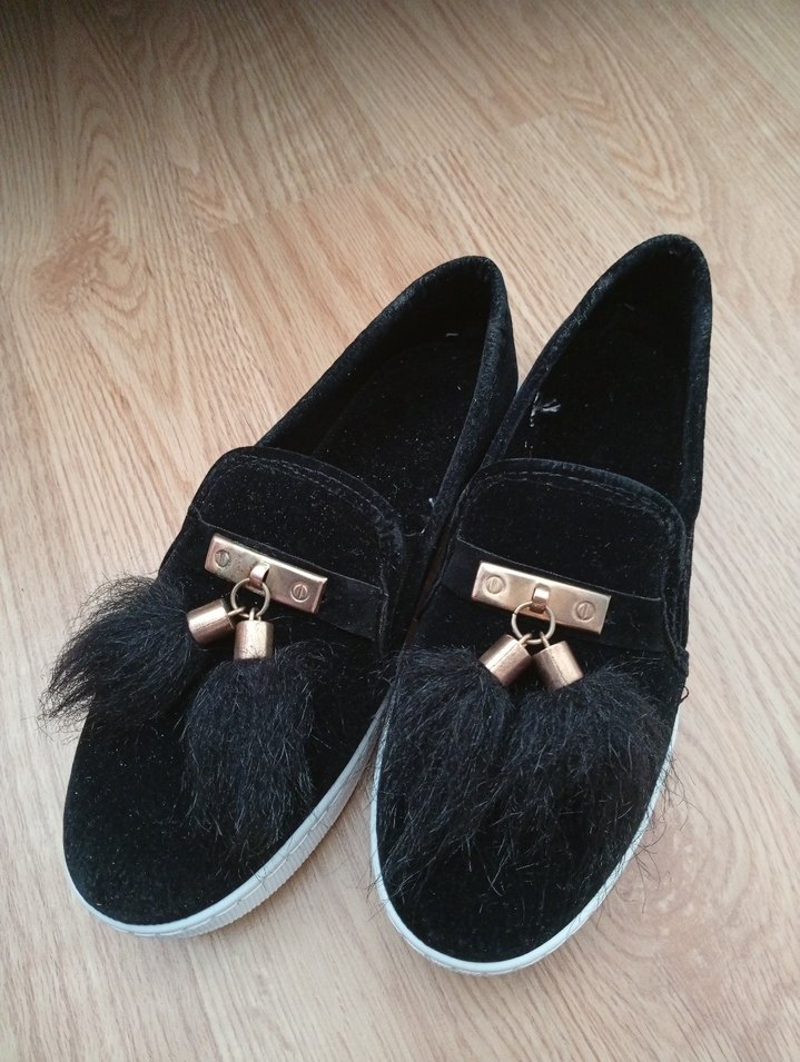 Siyah Süet Kadın Günlük ayakkabı - Görsel 2