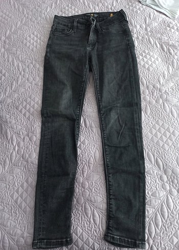 Gri Kadın Denim Pantolon - Kemerli, Normal Boy