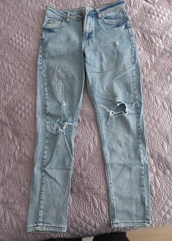 Mavi, Laced, Rahat Kesim Midi Boy Kadın Kot Pantolon
