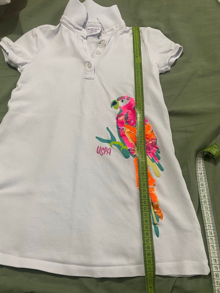 Kız Çocuk Renkli Baskılı Polo elbise - Görsel 4